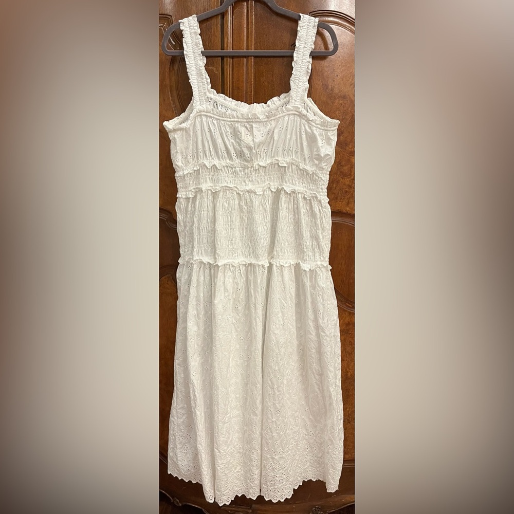 Gap × DÔEN White Cotton Eyelet Midi Dress Size XL Worn Once - Picture 9 of 11